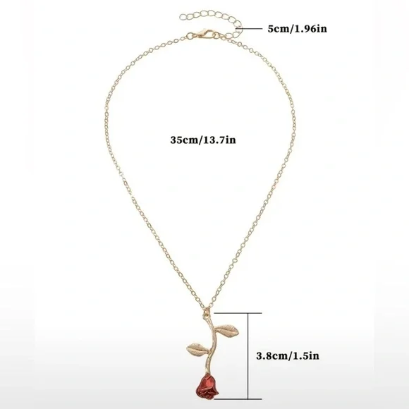 NEW Gold Rose Pendant Necklace - Picture 3 of 5